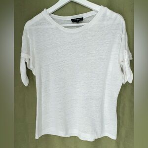 BOLTE  women’s linen white t shirt blouse top size M